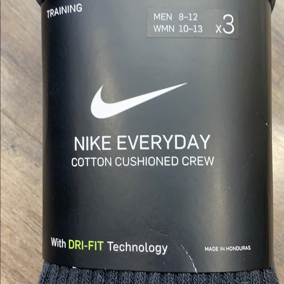 NIKE 3 pairs set EVERYDAY COTTON CUSHIONED CREW SOCKS - Picture 8 of 13